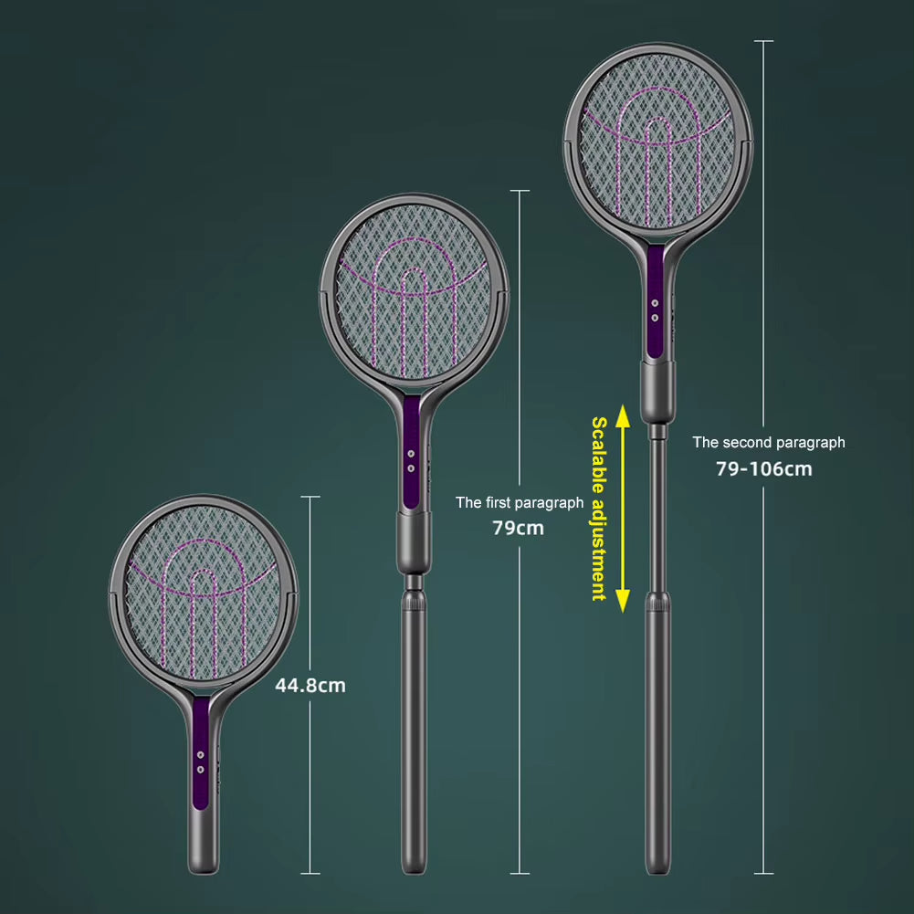 2-In-1 Mosquito Killer Multi Functional Electric Fly Mosquito Swatter Retractable Mosquito Swatter USB Rechargeable Bat Swatter